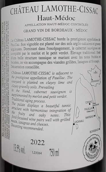 Château Lamothe-Cissac 2022, Domaines Fabres, AOC Haut-Medoc, Rotwein, trocken, 0,75l